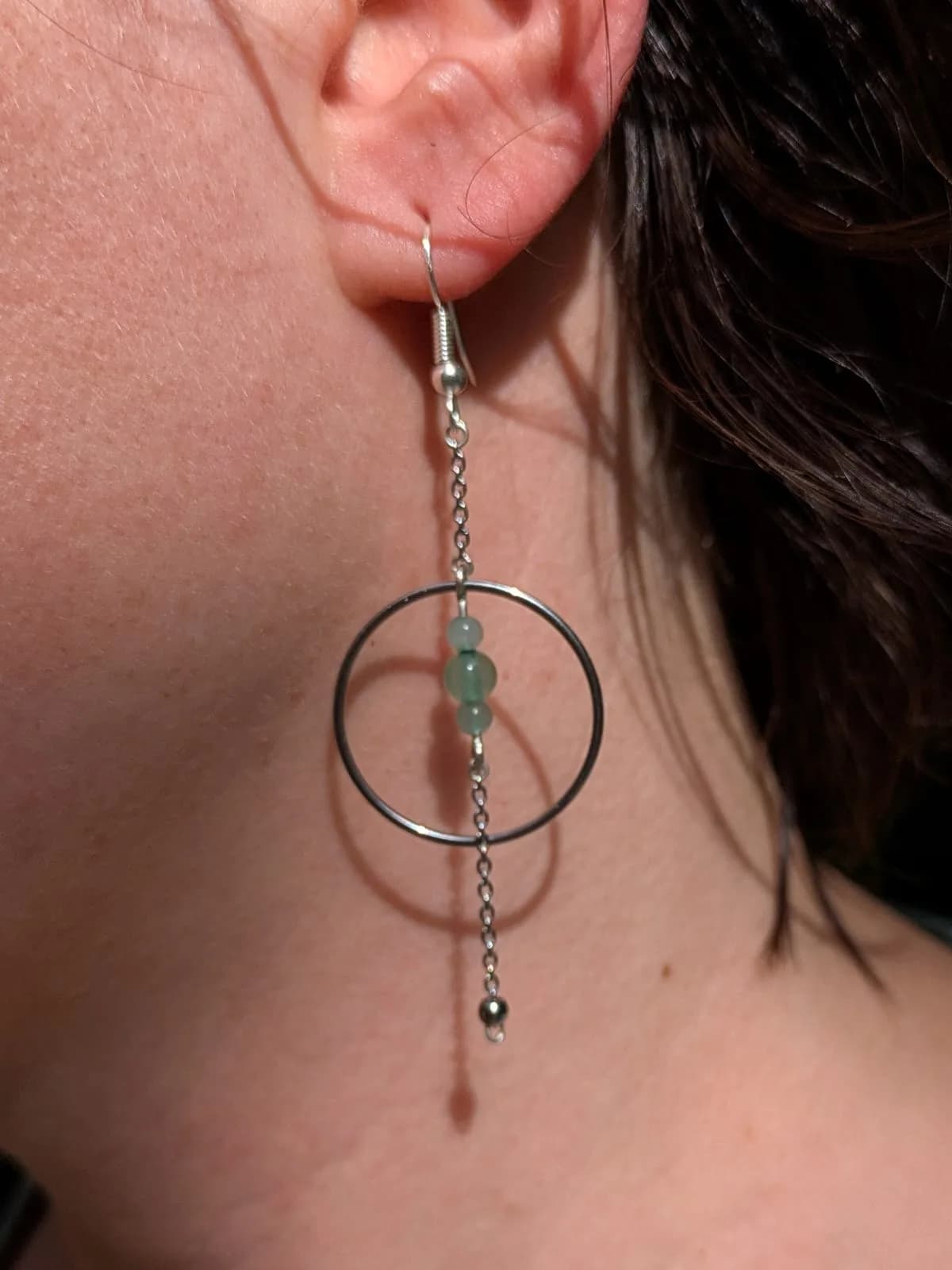 Boucles d'oreilles asymétriques en aventurine