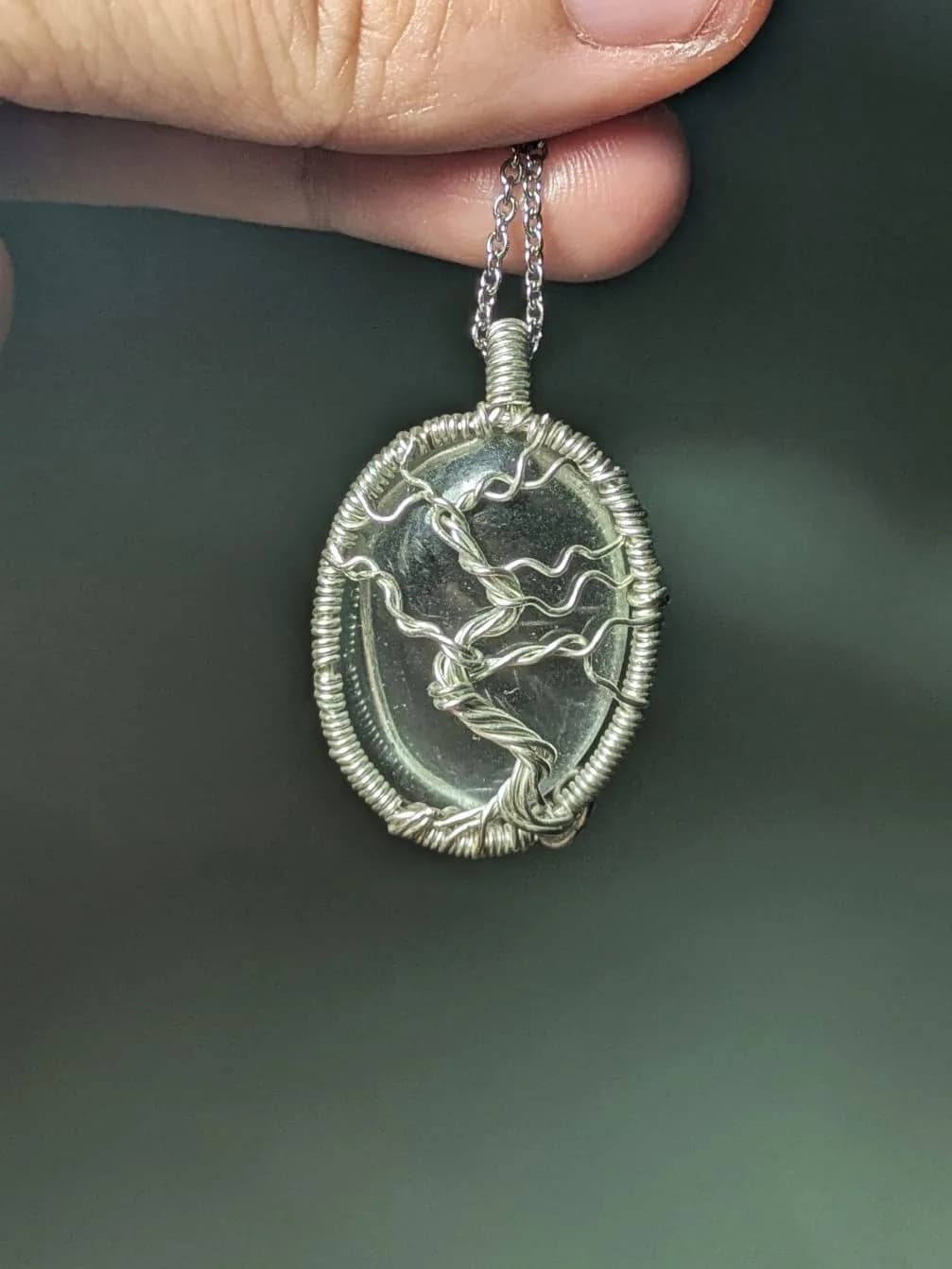 Pendentif arbre de vie sur quartz transparent